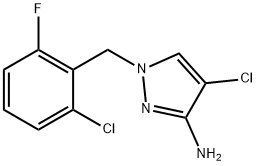 4-chloro-1-(2-chloro-6-fluorobenzyl)-1H-pyrazol-3-amine Struktur