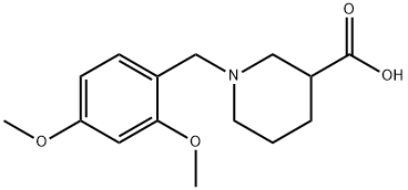 1-(2,4-dimethoxybenzyl)piperidine-3-carboxylic acid Struktur