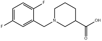 1-(2,5-difluorobenzyl)piperidine-3-carboxylic acid Struktur