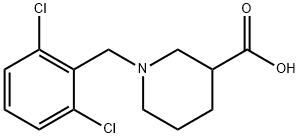 1-(2,6-dichlorobenzyl)piperidine-3-carboxylic acid Struktur