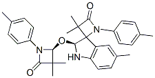 (S)-2'((S)-3,3-DIMETHYL-4-OXO-1-P-TOLYLAZETIDIN-2-YLOXY)-3,3,5'-TRIMETHYL-1-P-TOLYLSPIRO[AZETIDINE-2.3'-INDOLINE]-4-ONE Struktur