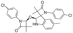 (S)-1-(4-CHLOROPHENYL)-2'-((S)-1-(4-CHLOROPHENYL)-3,3-DIMETHYL-4-OXOAZETIDIN-2-YLOXY)-3,3,5'-TRIMETHYLSPIRO[AZETIDINE-2.3'-INDOLINE]-4-ONE Struktur