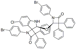 (S)-1-(4-BROMOPHENYL)-2'-((R)-1-(4-BROMOPHENYL)-4-OXO-3,3-DIPHENYLAZETIDIN-2-YLOXY)-5'-CHLORO-3,3-DIPHENYLSPIRO[AZETIDINE-2.3'-INDOLINE]-4-ONE Struktur