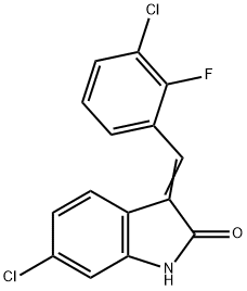 2H-Indol-2-one, 6-chloro-3-[(3-chloro-2-fluorophenyl)Methylene]-1,3-dihydro- Struktur