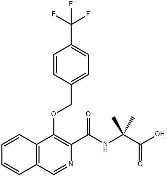 Alanine,  2-methyl-N-[[4-[[4-(trifluoromethyl)phenyl]methoxy]-3-isoquinolinyl]carbonyl]- Struktur