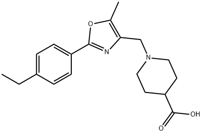 1-{[2-(4-ethylphenyl)-5-methyl-1,3-oxazol-4-yl]methyl}piperidine-4-carboxylic acid Struktur