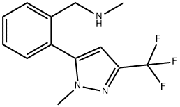 N-Methyl-2-[1-methyl-3-(trifluoromethyl)-1H-pyrazol-5-yl]benzylamine Struktur