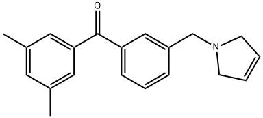 3,5-DIMETHYL-3'-(3-PYRROLINOMETHYL) BENZOPHENONE Struktur