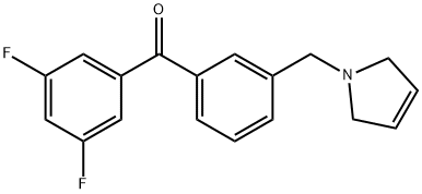 3,5-DIFLUORO-3'-(3-PYRROLINOMETHYL) BENZOPHENONE Struktur