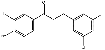 4'-BROMO-3-(3-CHLORO-5-FLUOROPHENYL)-3'-FLUOROPROPIOPHENONE Struktur