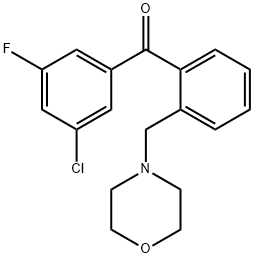 3'-CHLORO-5'-FLUORO-2-MORPHOLINOMETHYL BENZOPHENONE Struktur