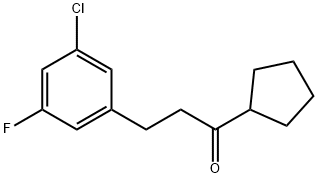 2-(3-CHLORO-5-FLUOROPHENYL)ETHYL CYCLOPENTYL KETONE Struktur