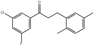 3'-CHLORO-3-(2,5-DIMETHYLPHENYL)-5'-FLUOROPROPIOPHENONE Struktur