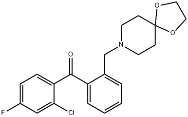 2-CHLORO-2'-[8-(1,4-DIOXA-8-AZASPIRO[4.5]DECYL)METHYL]-4-FLUOROBENZOPHENONE Struktur