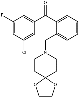 3-CHLORO-2'-[8-(1,4-DIOXA-8-AZASPIRO[4.5]DECYL)METHYL]-5-FLUOROBENZOPHENONE Struktur