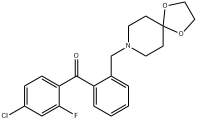 4-CHLORO-2'-[8-(1,4-DIOXA-8-AZASPIRO[4.5]DECYL)METHYL]-2-FLUOROBENZOPHENONE Struktur