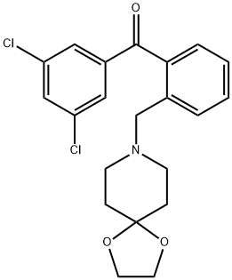 3,5-DICHLORO-2'-[8-(1,4-DIOXA-8-AZASPIRO[4.5]DECYL)METHYL]BENZOPHENONE Struktur