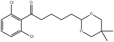 2',6'-DICHLORO-5-(5,5-DIMETHYL-1,3-DIOXAN-2-YL)VALEROPHENONE Struktur