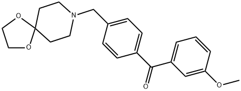 4'-[8-(1,4-DIOXA-8-AZASPIRO[4.5]DECYL)METHYL]-3-METHOXY BENZOPHENONE Struktur