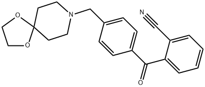 2-CYANO-4'-[8-(1,4-DIOXA-8-AZASPIRO[4.5]DECYL)METHYL]BENZOPHENONE Struktur