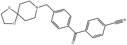 4-CYANO-4'-[8-(1,4-DIOXA-8-AZASPIRO[4.5]DECYL)METHYL]BENZOPHENONE Struktur