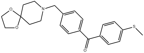 4'-[8-(1,4-DIOXA-8-AZASPIRO[4.5]DECYL)METHYL]-4-THIOMETHYL BENZOPHENONE Struktur