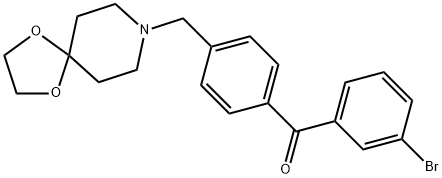 3-BROMO-4'-[8-(1,4-DIOXA-8-AZASPIRO[4.5]DECYL)METHYL]BENZOPHENONE Struktur