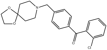 2-CHLORO-4'-[8-(1,4-DIOXA-8-AZASPIRO[4.5]DECYL)METHYL]BENZOPHENONE Struktur