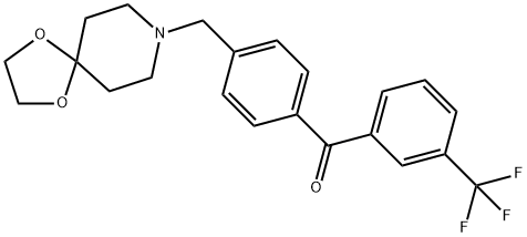 4'-[8-(1,4-DIOXA-8-AZASPIRO[4.5]DECYL)METHYL]-3-TRIFLUOROMETHYLBENZOPHENONE Struktur