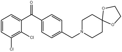 2,3-DICHLORO-4'-[8-(1,4-DIOXA-8-AZASPIRO[4.5]DECYL)METHYL]BENZOPHENONE Struktur