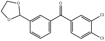 3,4-DICHLORO-3'-(1,3-DIOXOLAN-2-YL)BENZOPHENONE Struktur