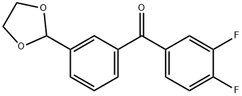 3,4-DIFLUORO-3'-(1,3-DIOXOLAN-2-YL)BENZOPHENONE Struktur