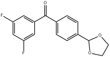 3,5-DIFLUORO-4'-(1,3-DIOXOLAN-2-YL)BENZOPHENONE Struktur