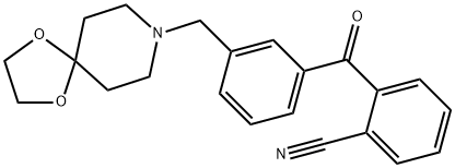 2-CYANO-3'-[8-(1,4-DIOXA-8-AZASPIRO[4.5]DECYL)METHYL]BENZOPHENONE Struktur