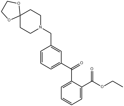 2-CARBOETHOXY-3'-[8-(1,4-DIOXA-8-AZASPIRO[4.5]DECYL)METHYL]BENZOPHENONE Struktur