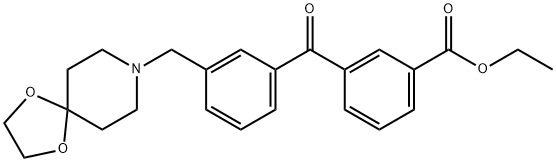 3-CARBOETHOXY-3'-[8-(1,4-DIOXA-8-AZASPIRO[4.5]DECYL)METHYL]BENZOPHENONE Struktur