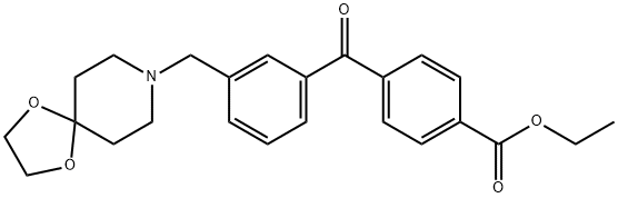 4'-CARBOETHOXY-3-[8-(1,4-DIOXA-8-AZASPIRO[4.5]DECYL)METHYL]BENZOPHENONE Struktur