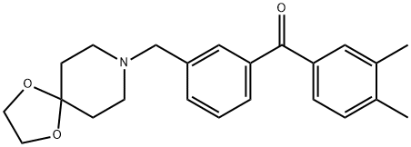 3,4-DIMETHYL-3'-[8-(1,4-DIOXA-8-AZASPIRO[4.5]DECYL)METHYL]BENZOPHENONE Struktur