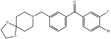 4'-BROMO-3-[8-(1,4-DIOXA-8-AZASPIRO[4.5]DECYL)METHYL]-3'-FLUOROBENZOPHENONE Struktur