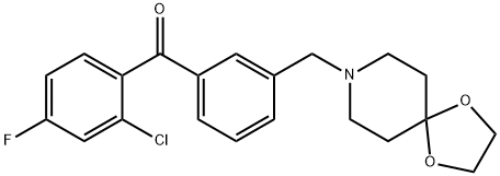 2-CHLORO-3'-[8-(1,4-DIOXA-8-AZASPIRO[4.5]DECYL)METHYL]-4-FLUOROBENZOPHENONE Struktur