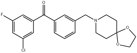 3-CHLORO-3'-[8-(1,4-DIOXA-8-AZASPIRO[4.5]DECYL)METHYL]-5-FLUOROBENZOPHENONE Struktur