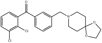 2,3-DICHLORO-3'-[8-(1,4-DIOXA-8-AZASPIRO[4.5]DECYL)METHYL]BENZOPHENONE Struktur