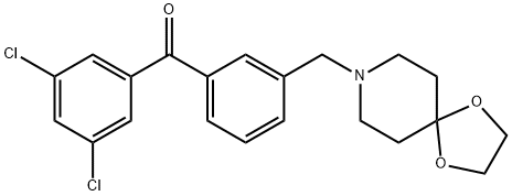 3,5-DICHLORO-3'-[8-(1,4-DIOXA-8-AZASPIRO[4.5]DECYL)METHYL]BENZOPHENONE Struktur