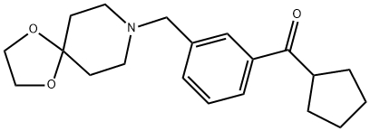 CYCLOPENTYL 3-[8-(1,4-DIOXA-8-AZASPIRO[4.5]DECYL)METHYL]PHENYL KETONE Struktur