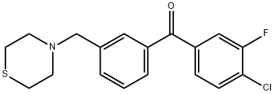 4-CHLORO-3-FLUORO-3'-THIOMORPHOLINOMETHYL BENZOPHENONE Struktur