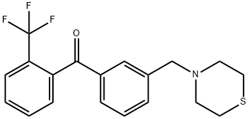 3'-THIOMORPHOLINOMETHYL-2-TRIFLUOROMETHYLBENZOPHENONE Struktur