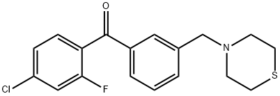 4-CHLORO-2-FLUORO-3'-THIOMORPHOLINOMETHYL BENZOPHENONE Struktur