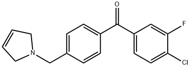 4-CHLORO-3-FLUORO-4'-(3-PYRROLINOMETHYL) BENZOPHENONE Struktur