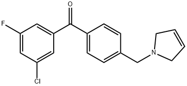 3-CHLORO-5-FLUORO-4'-(3-PYRROLINOMETHYL) BENZOPHENONE Struktur