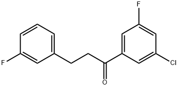 3'-CHLORO-5'-FLUORO-3-(3-FLUOROPHENYL)PROPIOPHENONE Struktur